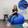 image:imageChildrens Factory Go2 Bean Bag Gray CF610245 26 Kids Reading Chair Toddler Playroom and Preschool Beanbag Flexible Seating Classroom Furniture GreyBlue