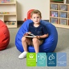 image:imageChildrens Factory Go2 Bean Bag Gray CF610245 26 Kids Reading Chair Toddler Playroom and Preschool Beanbag Flexible Seating Classroom Furniture GreyBlue