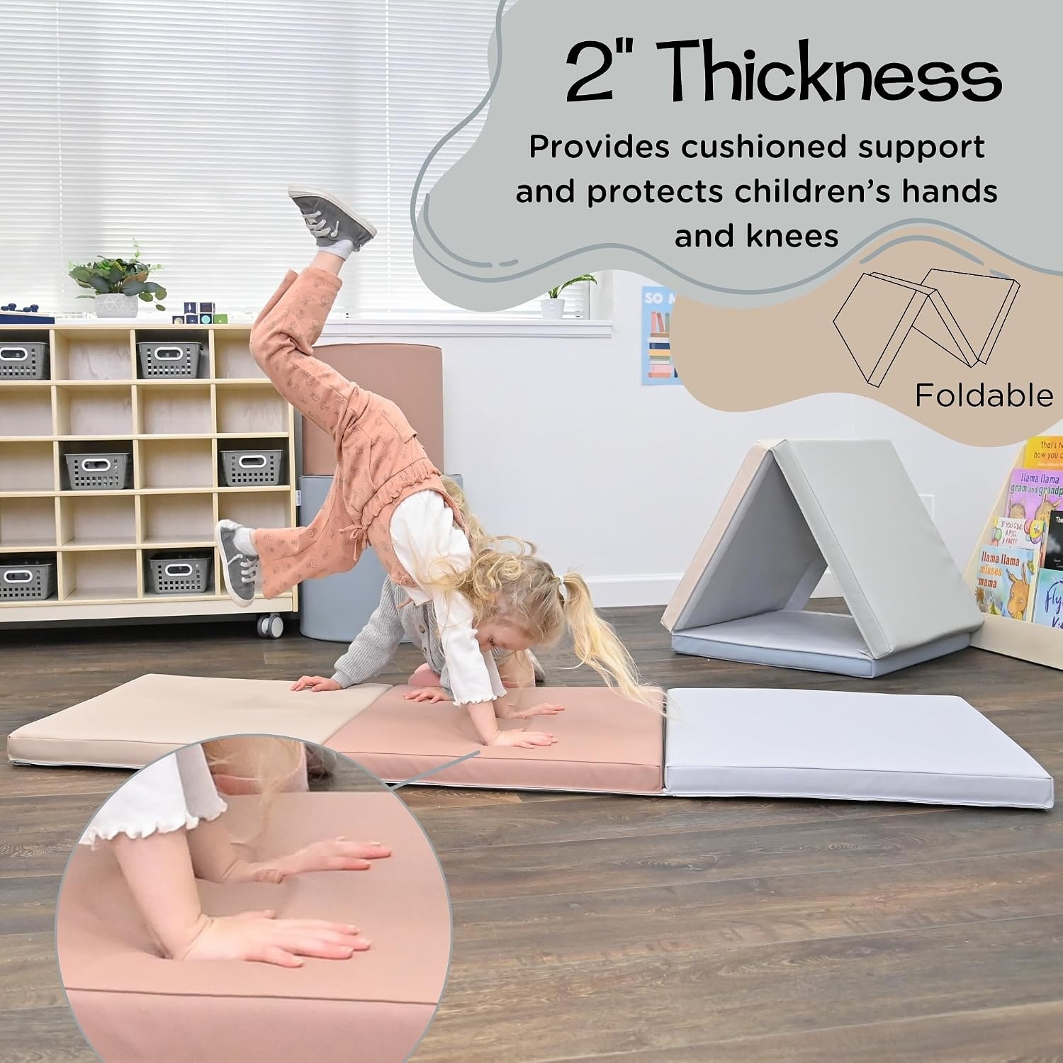 image:imageChildrens Factory Tent Box Mats Foldable Cushioned Floor Mat for Kids Daycare Floor Mat for Babies and Kids Soothing Elements Colorway Set of 2Elements
