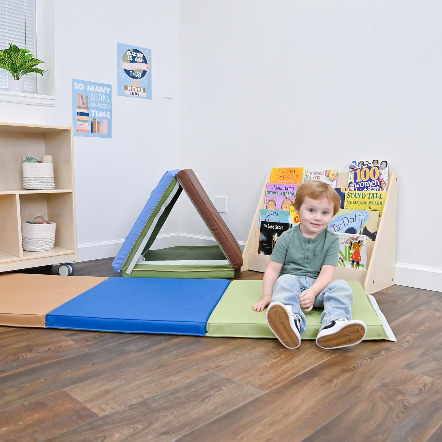 image:imageChildrens Factory Tent Box Mats Foldable Cushioned Floor Mat for Kids Daycare Floor Mat for Babies and Kids Soothing Elements Colorway Set of 2Woodland
