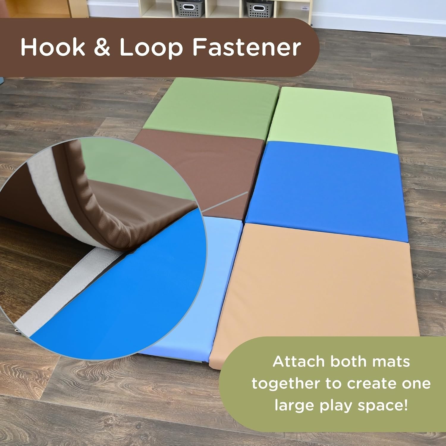 image:imageChildrens Factory Tent Box Mats Foldable Cushioned Floor Mat for Kids Daycare Floor Mat for Babies and Kids Soothing Elements Colorway Set of 2Woodland