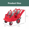 image:imageAngeles Bye Bye Buggy Daycare Stroller 4 Passenger Red  Easy to Fasten 5 Point Safety Harness and Parking Break 360 Pivoting PunctureProof Fat Tires Stroller Toddler4 Passenger Red