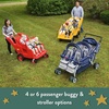 image:imageAngeles Bye Bye Buggy Daycare Stroller 4 Passenger Red  Easy to Fasten 5 Point Safety Harness and Parking Break 360 Pivoting PunctureProof Fat Tires Stroller Toddler6 Passenger Red