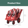 image:imageAngeles Bye Bye Buggy Daycare Stroller 4 Passenger Red  Easy to Fasten 5 Point Safety Harness and Parking Break 360 Pivoting PunctureProof Fat Tires Stroller Toddler4 Passenger Red with Stripes