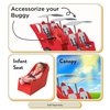image:imageAngeles Bye Bye Buggy Daycare Stroller 4 Passenger Red  Easy to Fasten 5 Point Safety Harness and Parking Break 360 Pivoting PunctureProof Fat Tires Stroller Toddler6 Passenger Red with Stripes