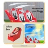 image:imageAngeles Bye Bye Buggy Daycare Stroller 4 Passenger Red  Easy to Fasten 5 Point Safety Harness and Parking Break 360 Pivoting PunctureProof Fat Tires Stroller Toddler4 Passenger Red