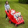 image:imageAngeles Bye Bye Buggy Daycare Stroller 4 Passenger Red  Easy to Fasten 5 Point Safety Harness and Parking Break 360 Pivoting PunctureProof Fat Tires Stroller Toddler4 Passenger Red
