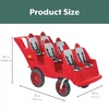 image:imageAngeles Bye Bye Buggy Daycare Stroller 4 Passenger Red  Easy to Fasten 5 Point Safety Harness and Parking Break 360 Pivoting PunctureProof Fat Tires Stroller Toddler6 Passenger Red
