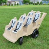 image:imageAngeles Bye Bye Buggy Daycare Stroller 4 Passenger Red  Easy to Fasten 5 Point Safety Harness and Parking Break 360 Pivoting PunctureProof Fat Tires Stroller Toddler6 Passenger Tan