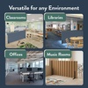 image:imageAngeles Room Divider Acoustic Room Divider Panel Blue 30 X 6  Noise Reducing Wall Divider Freestanding Privacy Screen for Classroom Rollup Storage and Partition Feet IncludedNatural Tan
