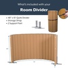 image:imageAngeles Room Divider Acoustic Room Divider Panel Blue 30 X 6  Noise Reducing Wall Divider Freestanding Privacy Screen for Classroom Rollup Storage and Partition Feet IncludedNatural Tan