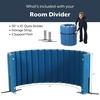 image:imageAngeles Room Divider Acoustic Room Divider Panel Blue 30 X 6  Noise Reducing Wall Divider Freestanding Privacy Screen for Classroom Rollup Storage and Partition Feet IncludedBlue