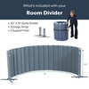 image:imageAngeles Room Divider Acoustic Room Divider Panel Blue 30 X 6  Noise Reducing Wall Divider Freestanding Privacy Screen for Classroom Rollup Storage and Partition Feet IncludedGrey