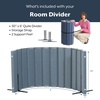 image:imageAngeles Room Divider Acoustic Room Divider Panel Blue 30 X 6  Noise Reducing Wall Divider Freestanding Privacy Screen for Classroom Rollup Storage and Partition Feet IncludedGrey
