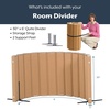 image:imageAngeles Room Divider Acoustic Room Divider Panel Blue 30 X 6  Noise Reducing Wall Divider Freestanding Privacy Screen for Classroom Rollup Storage and Partition Feet IncludedNatural Tan