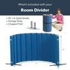 image:imageAngeles Room Divider Acoustic Room Divider Panel Blue 30 X 6  Noise Reducing Wall Divider Freestanding Privacy Screen for Classroom Rollup Storage and Partition Feet IncludedBlue
