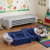 image:imageAngeles Sleeping Cot Daycare Essentials Ocean Blue Standard Set of 4  Fully Assembled Toddler Cot Breatheable SofTex Mesh amp Durable Steel Frame Stackable Cots for Preschools and DaycaresGrey