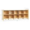 image:imageAngeles Value Line 10 Section Wall Locker 48 L x 19 H Kids Storage Organizer Floating Book Shelves for Wall for Classroom Playroom Nursery Montessori School Natural