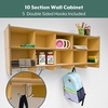 image:imageAngeles Value Line 10 Section Wall Locker 48 L x 19 H Kids Storage Organizer Floating Book Shelves for Wall for Classroom Playroom Nursery Montessori School Natural