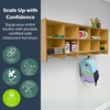 image:imageAngeles Value Line 10 Section Wall Locker 48 L x 19 H Kids Storage Organizer Floating Book Shelves for Wall for Classroom Playroom Nursery Montessori School Natural