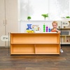 image:imageAngeles Value Line Preschool 2Shelf Storage 48 L x 27 H Kids Storage Organizer Kids Bookshelf for Classroom Playroom Nursery Montessori School Natural