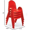 image:imageAngeles Value Stack 11 Child Chair Shamrock Green 4 Pack Stackable Ergonomic Seating Solution for Classrooms and HomeschoolsCandy Apple Red