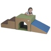 image:imageChildrens Factory  CF805172 3 Piece Over and Under Tunnel Climber Indoor Toddler and Baby Climbing Toy Soft Play Climber Toddler TunnelWoodland