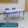 image:imageChildrens Factory AB6554PB As We Grow School Table 30x60 Adjustable Height 1622 H GrayBlue Kids Daycare Preschool or Classroom Study amp Activity TableBluegray