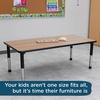 image:imageChildrens Factory AB6554PB As We Grow School Table 30x60 Adjustable Height 1622 H GrayBlue Kids Daycare Preschool or Classroom Study amp Activity TableOakblack