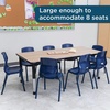 image:imageChildrens Factory AB6554PB As We Grow School Table 30x60 Adjustable Height 1622 H GrayBlue Kids Daycare Preschool or Classroom Study amp Activity TableOakblack