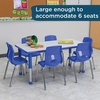 image:imageChildrens Factory AB6554PB As We Grow School Table 30x60 Adjustable Height 1622 H GrayBlue Kids Daycare Preschool or Classroom Study amp Activity TableBluegray