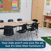 image:imageChildrens Factory AB6554PB As We Grow School Table 30x60 Adjustable Height 1622 H GrayBlue Kids Daycare Preschool or Classroom Study amp Activity TableOakblack