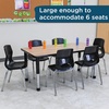 image:imageChildrens Factory AB6554PB As We Grow School Table 30x60 Adjustable Height 1622 H GrayBlue Kids Daycare Preschool or Classroom Study amp Activity TableOakblack
