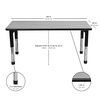 image:imageChildrens Factory AB6554PB As We Grow School Table 30x60 Adjustable Height 1622 H GrayBlue Kids Daycare Preschool or Classroom Study amp Activity TableBluegray