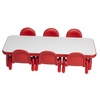 image:imageChildrens Factory BaseLine Toddler Table amp 6 Chairs Set Daycare Seating for Toddlers Toddler Desk amp Chairs Red  Includes Toddler Table and 6 Stackable Baseline Kids Chairs Durable Flexible Seating Classroom Furniture60L x 30W x 12H
