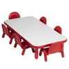 image:imageChildrens Factory BaseLine Toddler Table amp 6 Chairs Set Daycare Seating for Toddlers Toddler Desk amp Chairs Red  Includes Toddler Table and 6 Stackable Baseline Kids Chairs Durable Flexible Seating Classroom Furniture60L x 30W x 12H