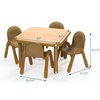 image:imageChildrens Factory Baseline Preschool 30 Square Table amp Chair Set  Natural Wood30 Square x 20H