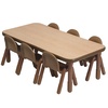 image:imageChildrens Factory Baseline Preschool 30 Square Table amp Chair Set  Natural Wood60L x 30W x 20H