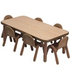image:imageChildrens Factory Baseline Preschool 30 Square Table amp Chair Set  Natural Wood60L x 30W x 20H