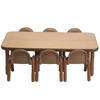 image:imageChildrens Factory Baseline Preschool 30 Square Table amp Chair Set  Natural Wood60L x 30W x 20H
