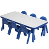 image:imageChildrens Factory Baseline Preschool 60 x 30 Rectangular Table amp Chair Set  Solid Blue  AB74620PB60L x 30W x 20H