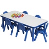 image:imageChildrens Factory Baseline Preschool 60 x 30 Rectangular Table amp Chair Set  Solid Blue  AB74620PB60L x 30W x 20H