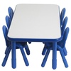 image:imageChildrens Factory Baseline Preschool 60 x 30 Rectangular Table amp Chair Set  Solid Blue  AB74620PB60L x 30W x 20H