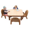 image:imageChildrens Factory Baseline Toddler Square Table and Chairs Set Natural Wood  Includes One 30 12 High Square Table and Four 5 High Chairs  Durable Lightweight Easy to Move