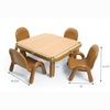 image:imageChildrens Factory Baseline Toddler Square Table and Chairs Set Natural Wood  Includes One 30 12 High Square Table and Four 5 High Chairs  Durable Lightweight Easy to Move