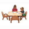 image:imageChildrens Factory Baseline Toddler Square Table and Chairs Set Natural Wood  Includes One 30 12 High Square Table and Four 5 High Chairs  Durable Lightweight Easy to Move