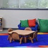 image:imageChildrens Factory Baseline Toddler Square Table and Chairs Set Natural Wood  Includes One 30 12 High Square Table and Four 5 High Chairs  Durable Lightweight Easy to Move