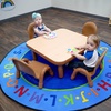 image:imageChildrens Factory Baseline Toddler Square Table and Chairs Set Natural Wood  Includes One 30 12 High Square Table and Four 5 High Chairs  Durable Lightweight Easy to Move