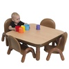image:imageChildrens Factory Baseline Toddler Square Table and Chairs Set Natural Wood  Includes One 30 12 High Square Table and Four 5 High Chairs  Durable Lightweight Easy to Move