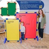 image:imageChildrens Factory Big Screen PlayPanel Kids Room Divider Classroom Privacy Screen Sky Blue  WaterResistant Vinyl Room Divider Panel Replacement Privacy Screen for Daycare or Preschool Cantilever Feet Not IncludedGreen